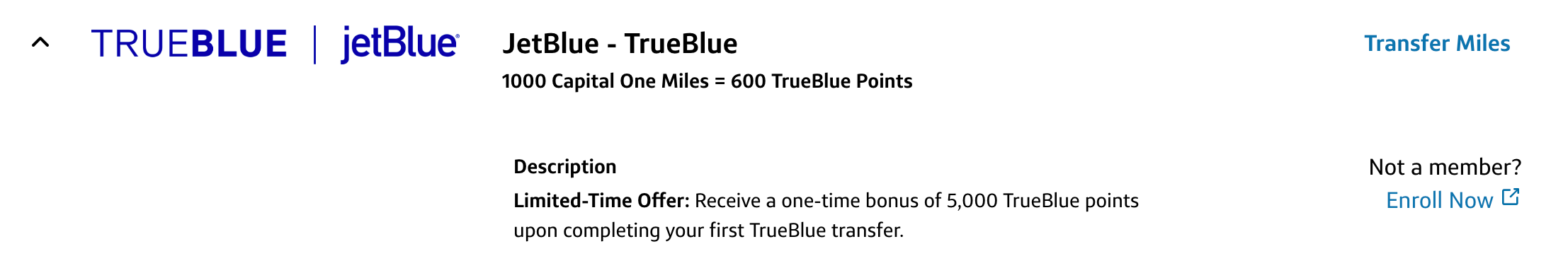 Capital One transfer bonus to JetBlue